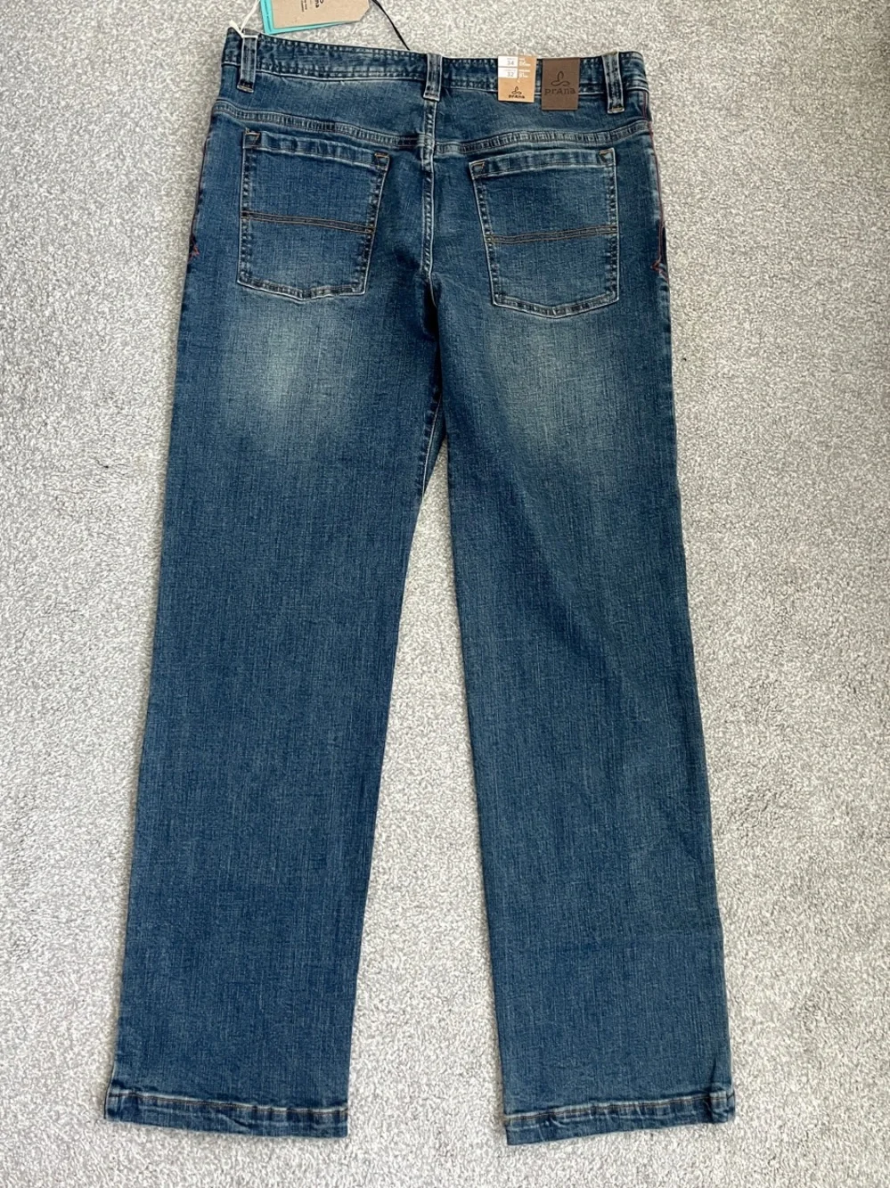 NWT Prana Men's Axiom Straight-Leg Dark Denim Jeans in Sizes 36/30, 32/30, 34/32